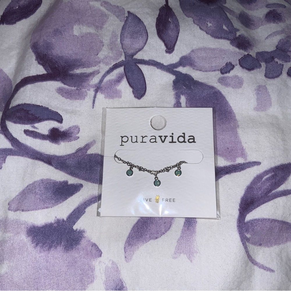Pura Vida Silver Bracelet with Teal Accents